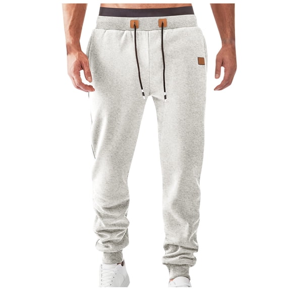 Yongwang Mens Cargo Sweatpants Drawstring Elastic Waist Pants Casual Open Bottom Sweatpants with Pockets