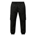 thumbnail image 1 of Yongwang Mens Jogger Cargo Pants Elastic Waist Tapered Pants with Pockets Casual Fashion Sports Pants, 1 of 6