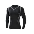 thumbnail image 1 of Yongwang Mens Long Sleeve Fleece Shirt Crew Neck Shirts Breathable Running Shirt for Fitness Sports, 1 of 8