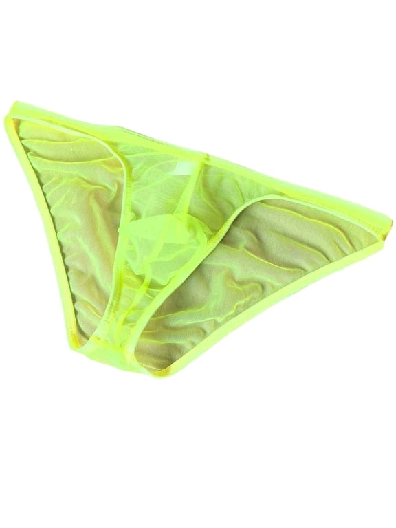 Mens Low Rise Briefs Sheer See Through Smooth Ice Silk Underwear Breathable Soft Briefs
