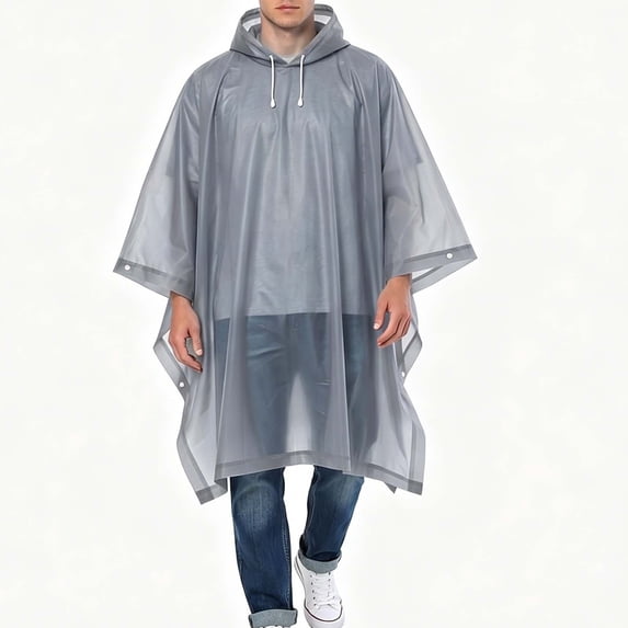 Yongwang Rain Ponchos for Mens Waterproof Raincoats Lightweight Rain Coat with Drawstring Hood