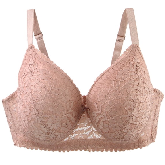 Yongwang Women's Plus Size Lace Bras Push Up Underwire Bra Soft Full Coverage Lift Up Bra