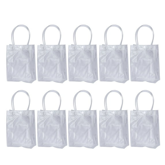 Yongwei 10 Clear PVC Gift Bags with Handles for Retail and Small Business