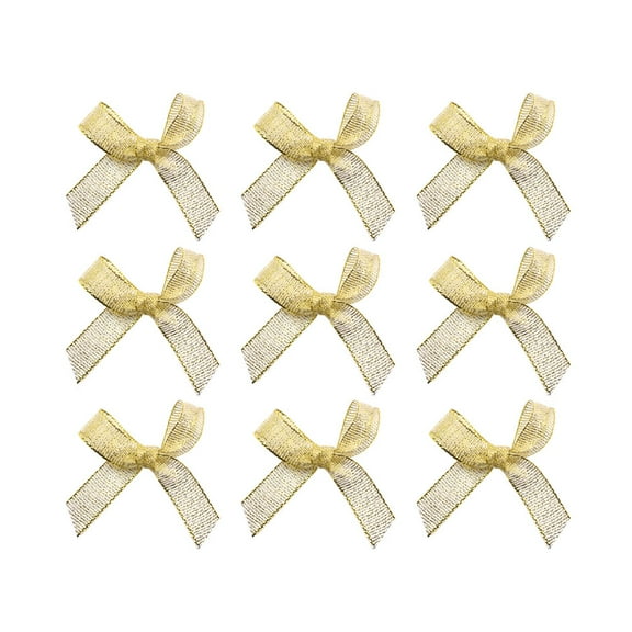 Yongwei 100pcs Golden 1cm Ribbon Bows for Wedding Crafts Sewing Scrapbooking