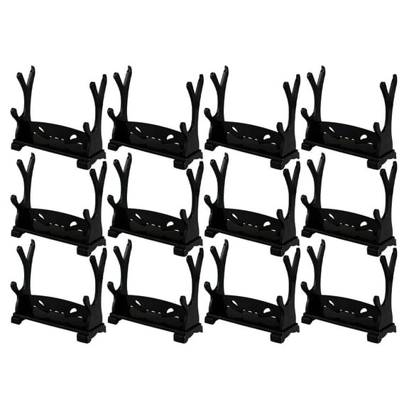 Yongwei 12pcs 2 Tiered Wizard Wand Holder Display Stand Shelf for Action Figure Black