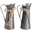 thumbnail image 1 of Yongwei 2 Rustic Galvanized Metal Flower Vases Shabby Chic French Style Tin Decor, 1 of 10
