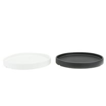 Yongwei 2Pcs Ceramic Plant Pot Saucers for Indoor Outdoor Garden White/Black