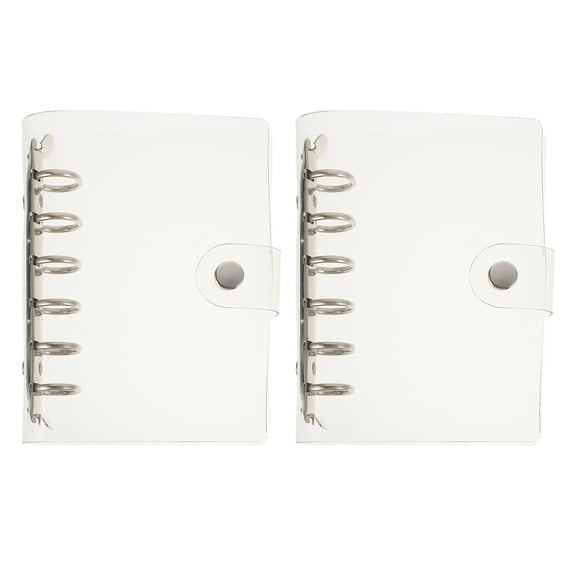 Yongwei 2pcs A7 6-Rings Binder Rings Clear Cover for Loose Leaf Spiral Planner