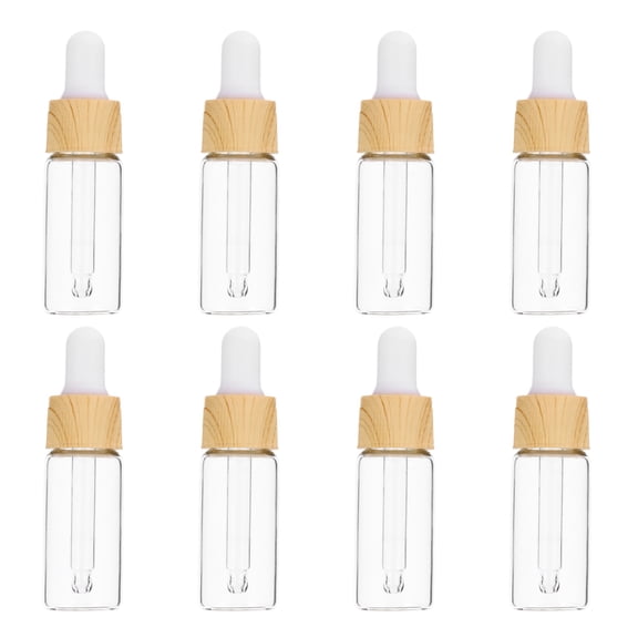 Yongwei 8pcs 10ml Clear Glass Eye Dropper Essential Oil Sample Vials