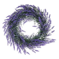 Yongwei Artificial Lavender Wreath Vintage Flower Decor Hanging Wall Ornament