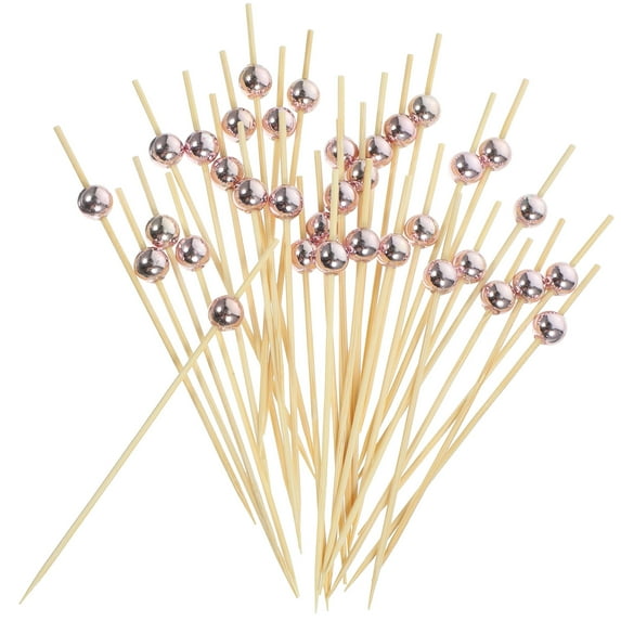 Yongwei Bamboo Cocktail Picks 100Pcs Cocktail Picks Bamboo Cocktail Sticks Skewers Party Fancy Toothpicks for Appetizers