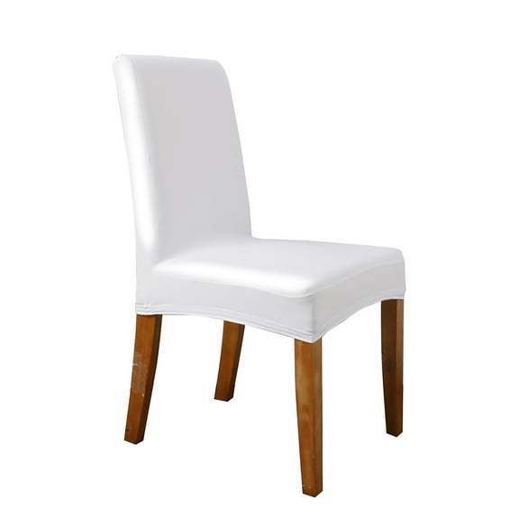 Yongwei Chair Protector Dining Room Chair Cover Solid PU Elastic Stretchy Removable Washable White Style