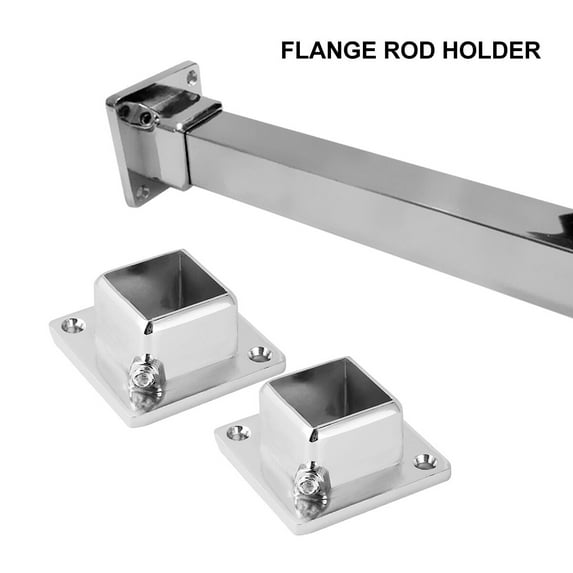 Yongwei Closet Pole Sockets 2pcs Clothes Hanging Rod Supports Stainless Steel Flange Holder Display Shelf Accessories
