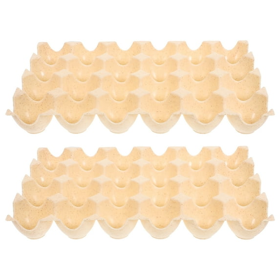 FRCOLOR Reusable Egg Cartons with Groove Design for Pet Use Safe and Stackable PP Beige 24Count