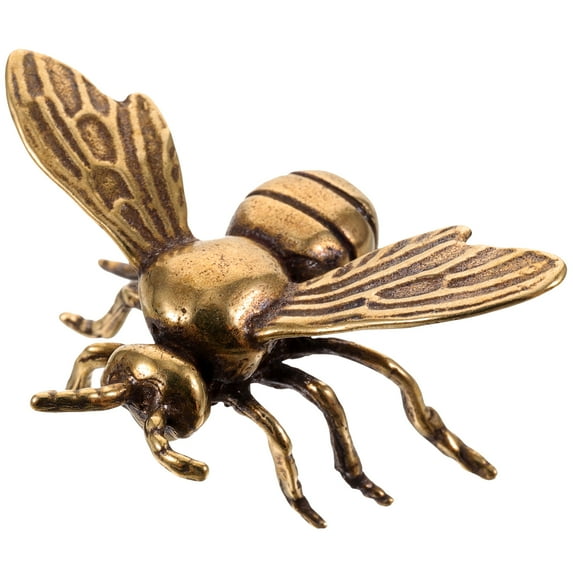 Yongwei Golden Brass Insect Figurine Statue Miniature Home Tabletop Decor Learning Toys