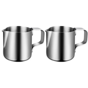 Yongwei Milk Pourer 2pcs Stainless Steel Milk Frothing Jug Latte Pourer Cappuccino Coffee Jug for Home Kitchen