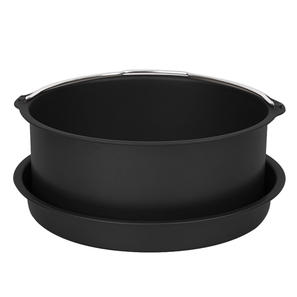 Yongwei Pizza Tray 1 Set Cake Basket Pizza Plate Tray Air Fryer Accessories Baking Tools Kitchen Gadgets for Cake Pizza Dessert (Black, 6inch)