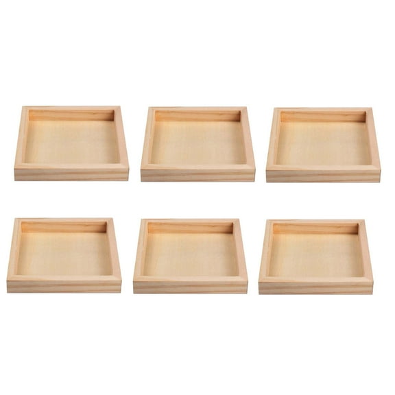 Yongwei Serving Storage Tray 6pcs Unfinished Wood Serving Tray Professional Wood Trays for Block Puzzle