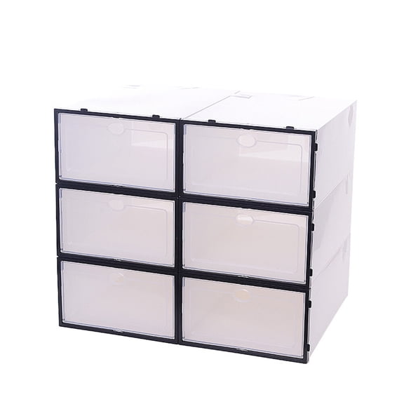 Yongwei Shoes Box Cabilock 6PCS Stackable Shoes Boxes - Clear Plastic Footwear Storage Container