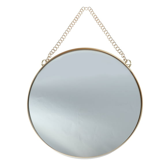 Yongwei Small Round Wall Mirror for Home Bathroom Bedroom Living Room Decor - Golden