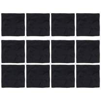Yongwei Solid Color Napkin Cloth 12pcs Black Cloth Dinner Napkin Square Tableware Pad Satin Placemat 40x40cm