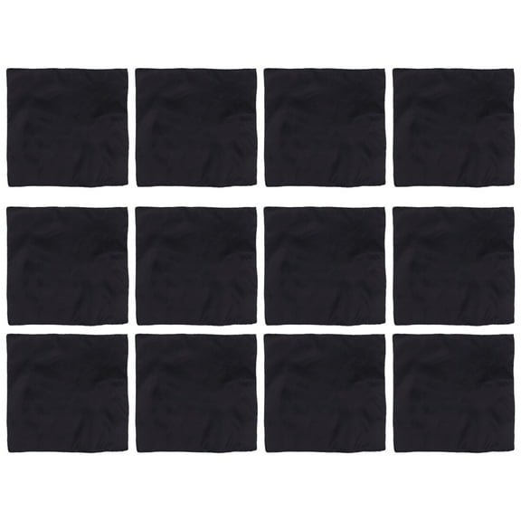 Yongwei Solid Color Napkin Cloth 12pcs Black Cloth Dinner Napkin Square Tableware Pad Satin Placemat 40x40cm