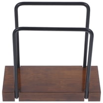 Rustic Napkin Holder for Home Dark Brown Wood and Iron 1 Piece Fits Standard Tissue 7.5 x 4.5 x 3.5