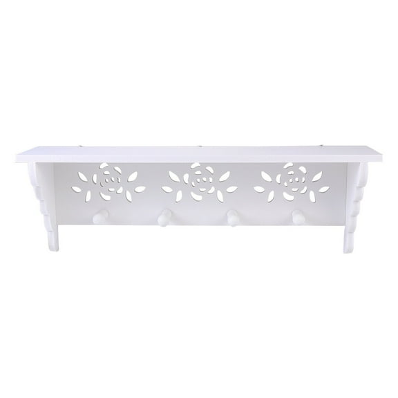 Yongwei White Wall Shelves with Hooks and Decorative Hanging Rack