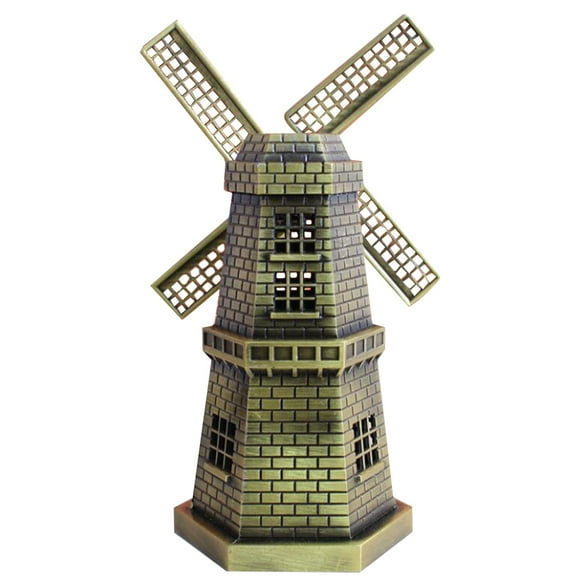 Yongwei Windmill Windmill Shape Metal Handicraft Home Indoor Decoration Arrangements World Architectural Model(Bronze)