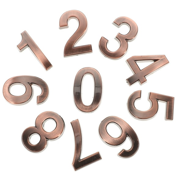 Yongwei Wooden Number Stickers for Mailbox, House, Garden - 10pcs 0-9