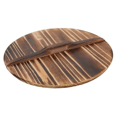 Yongwei Wooden Wok Lid Round Natural 32cm Skillet Cover