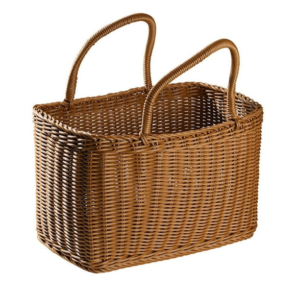 Yongwei Woven Basket Plastic Woven Basket Exquisite Handheld Basket Multipurpose Woven Basket