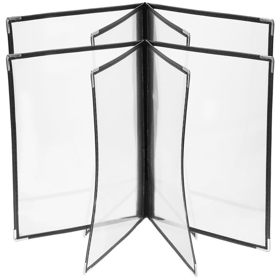 Yongwei menu 2Pcs Transparent Menu Cover PVC Binder Cover Durable Looseleaf Menu Holder