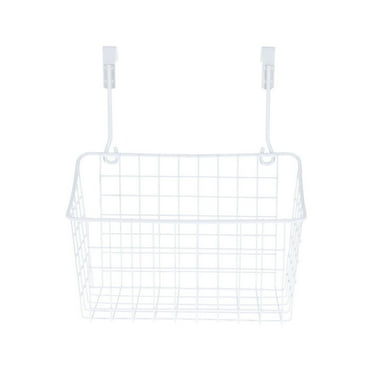 Yongwei over door basket Cabinet Storage Basket Door Hanging Organizer Storage Rack Holder for Kitchen Bathroom Office (White)