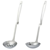 Yongwei serving spoons 2Pcs Daily Use Slotted Spoon Portable Slotted Utensil Stainless Steel Serving Spoon Buffet Supply