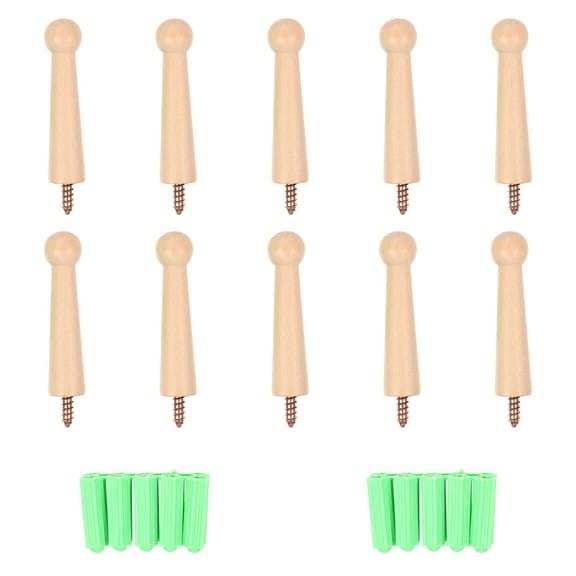 Yongwei wood hook 10Pcs DIY Natural Wooden Coat Hooks Wall Mounted Vintage Organizer Hangers