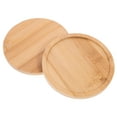 thumbnail image 1 of Yongwei wood tray 2pcs Wooden Serving Trays Round Trays Wood Plates Rustic Serving Platter for Food Snack Fruits, 1 of 10