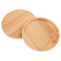 Yongwei wood tray 2pcs Wooden Serving Trays Round Trays Wood Plates Rustic Serving Platter for Food Snack Fruits