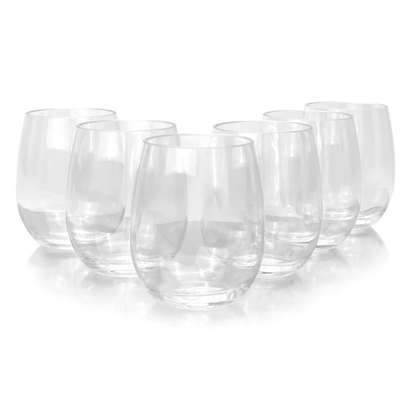 Yongzhenlite Set of 6 Acrylic Wine Glasses, 20-ounce Plastic Tumbler for Party Use,BPA Free,Dishwasher Safe (Clear color)