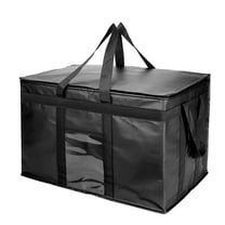 Yongzhenlite XXXL Large Collapsible Insulated Cooler Bag with Zipper Closure, Reusable Grocery Shopping Bag Keep Food Hot or Cold,Ideal for Catering,Grocery Transport,Black，Heavy Duty