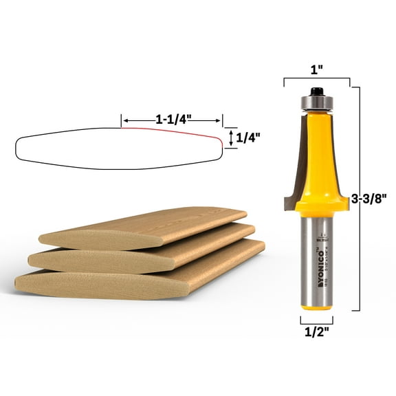 Yonico 1-1/4" Louvre Slat Router Bit - 1/2" Shank - 18153