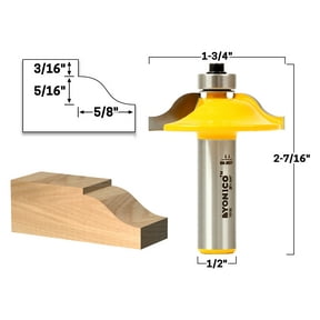 Yonico 1-3/4" Diameter Raised Panel Router Bit - 1/2" Shank - 12130
