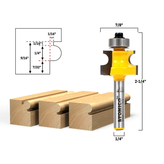 Yonico 1/4" Bead Bullnose Bead Router Bit - 1/4" Shank - 13191q