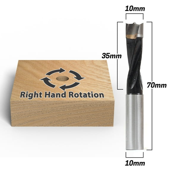 Yonico 10mm Right Hand Brad Point Boring Bit - 10mm Shank - 41210R