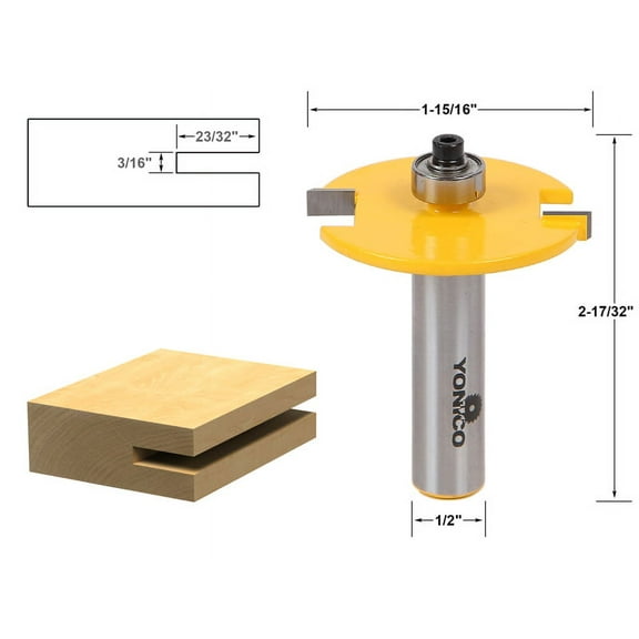 Yonico 14180 Slot Cutter Router Bit Set - 3/16' - 1/2' Shank