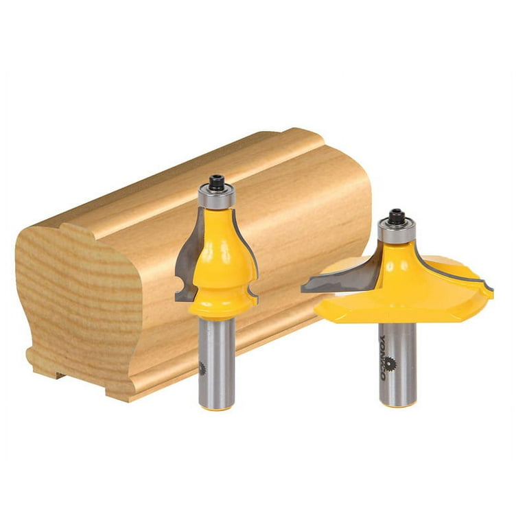 Yonico 2 Bit Handrail Router Bit Set - Thumbnail Bead/Bead - 1/2