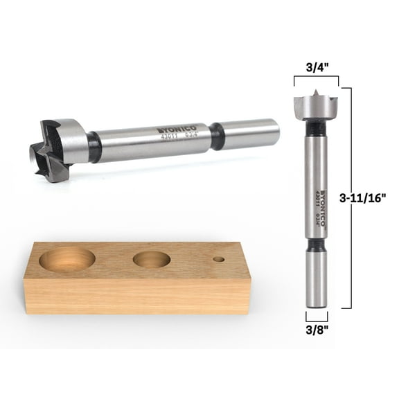 Yonico 3/4" Diameter Steel Forstner Drill Bit - 3/8" Shank - 43011S