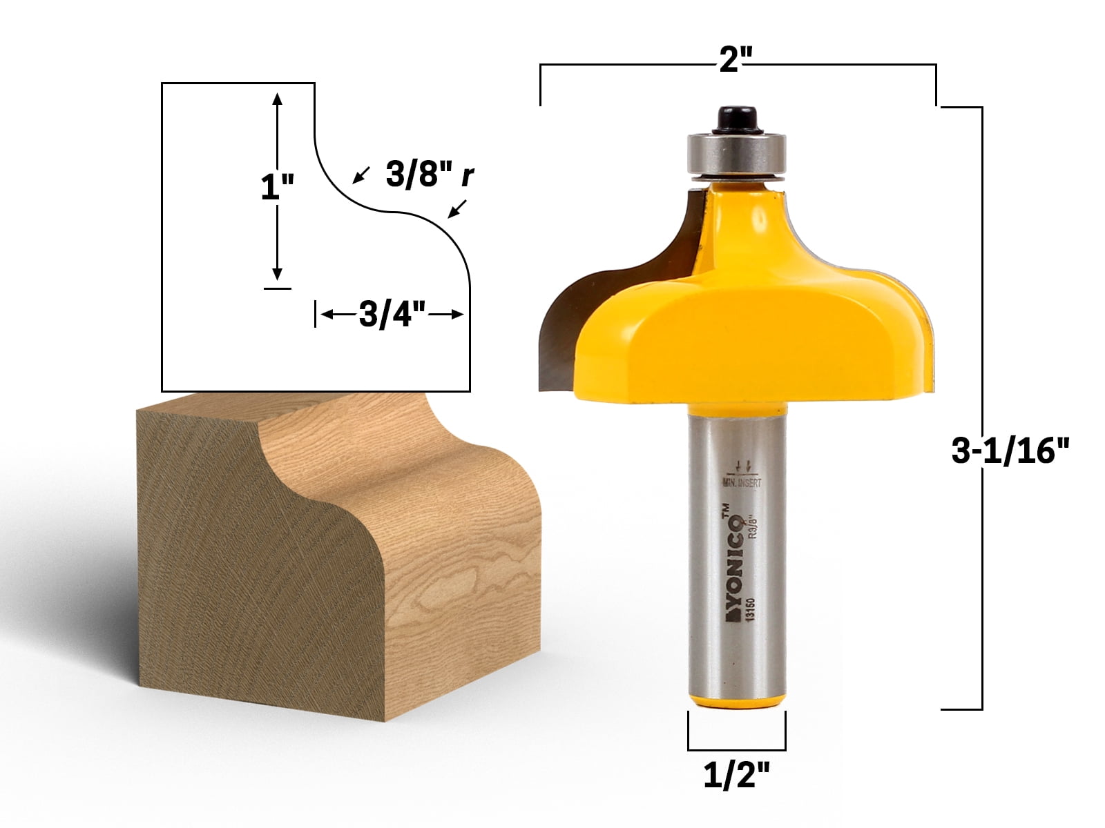Ogee Edge Countertop Router Bit Yonico 3/8