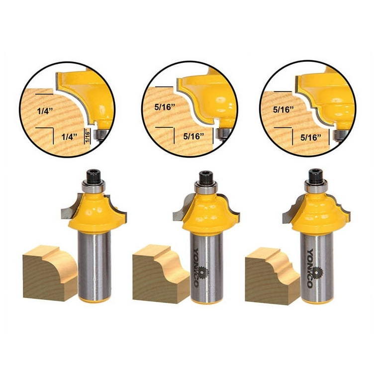 Yonico Round Over Edge Forming 1/8 in. Radius 1/4 in. Shank Carbide Tipped Router Bit 13161q - The Home Depot