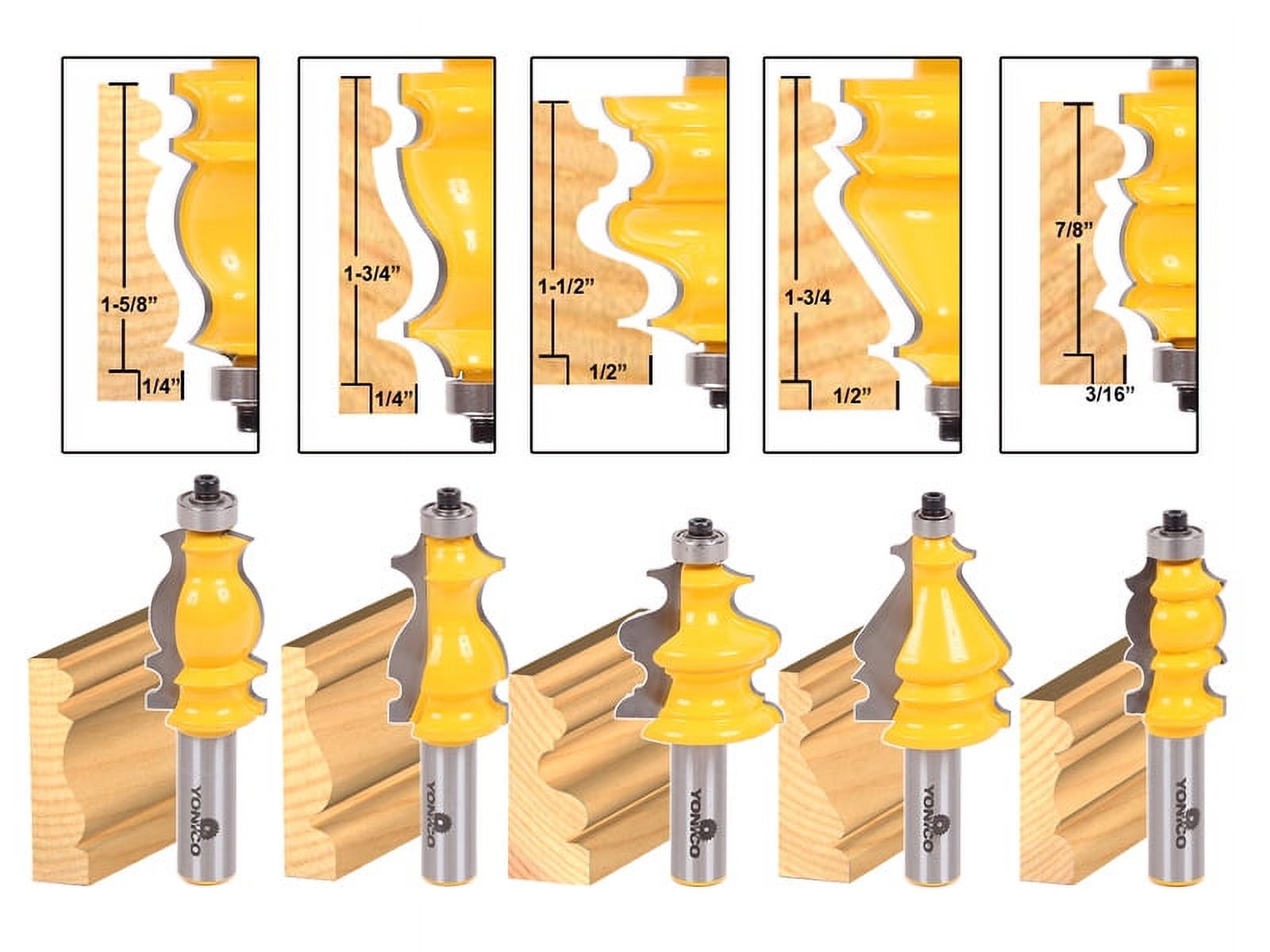 35 PIECE CARBIDE ROUTER BIT TOOLS SET W/ CASE - 1/4 INCH SHANKS ...